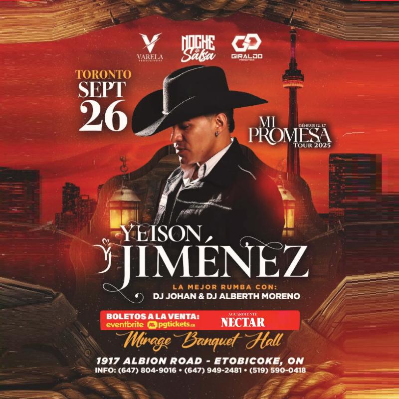 Yeison Jiménez concierto Toronto